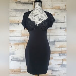Cache Black Dress with Lace Bolero Jacket Size 4 Formal Wear/Cocktail Party